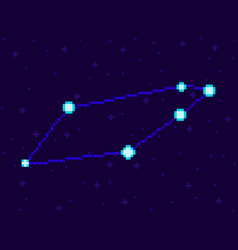 Telescopium Constellation In Pixel Art Style