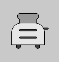 Toaster With Toasts Grayscale Icon Kitchen