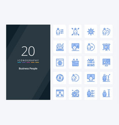 20 Business People Blue Color Icon