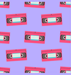 90s Seamless Pattern With Video Cassette