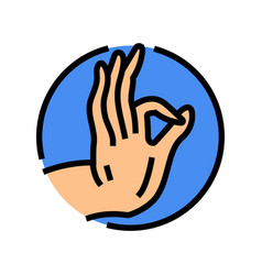 Buddha Hand Gesture Mudra Color Icon