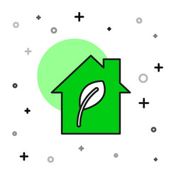 Filled Outline Eco Friendly House Icon Isolated