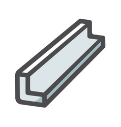 Hot Rolled Steel L Profile Icon Cartoon