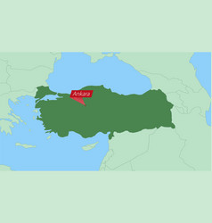 Map Of Turkey With Pin Of Country Capital