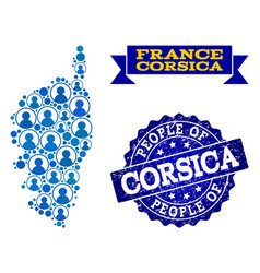 People Composition Of Mosaic Map Of Corsica