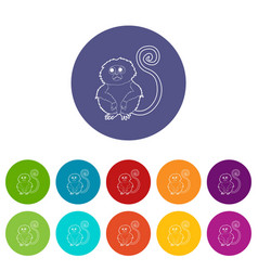 Rhinopithecus Icons Set Color