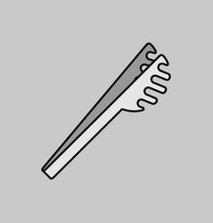 Spaghetti Tongs Grayscale Icon Kitchen