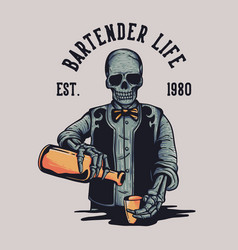 T Shirt Design Bartender Life Est 1980