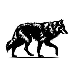 Wolf Walking Silhouette Clip Art