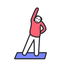 Color Grandfather Doing Yoga Icon