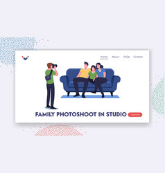 Family Photoshoot In Studio Landing Page Template