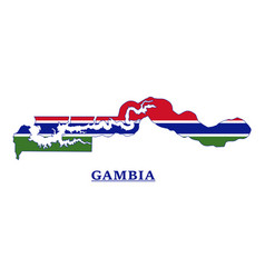 Gambia National Flag Map Design