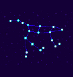 Ursa Major Constellation In Pixel Art Style 8-bit