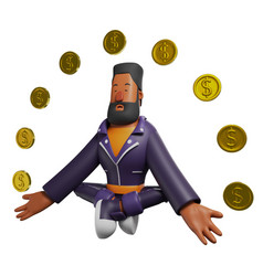 Smiley Face 3d Beard Man Cartoon Design Doing A Yo