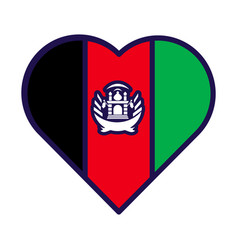 Afghanistan Flag Festive Heart Outline Icon