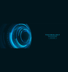 Digital Technology Hud Glowing Banner Design