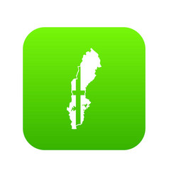 Map Of Sweden Icon Digital Green