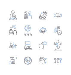 Commercial Staff Line Icons Collection Sales