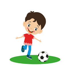 Playing Football Cute Mischievous Child