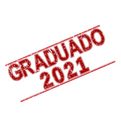 Stamp Graduate 2021 With Scuff On A White