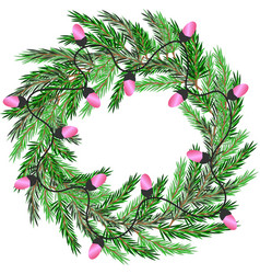 Christmas Wreath With Garland Lights