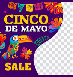 Cinco De Mayo Mexican Holiday Sale Banner Toucan