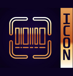 Gold Line Scanner Scanning Bar Code Icon Isolated