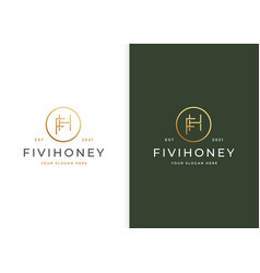 Minimalist Letter F H Luxury Logo With Circle