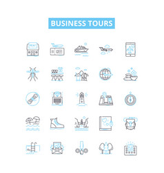 Business Tours Line Icons Set Business