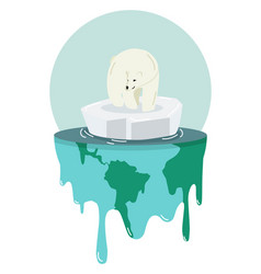 Global Warming Earth With Polar Bear