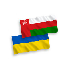 Flags Of Sultanate Of Oman And Ukraine On A White