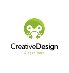 Frog Leap Amphibian Creative Logo