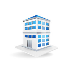 Flat Isometric 3d Corporate Office Building