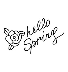 Rose And Lettering Hello Spring A Simple Icon