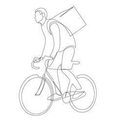 Continuous Line Drawing Of Delivery Man