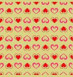 Heart Red On Light Brown Seamless Pattern