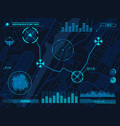 Hud Navigation Map Cyber Design With Aims