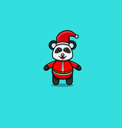 Cute Baby Panda With Santa Clause Costume