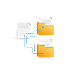 Flat Isometric 3d Data Folder Network Concept