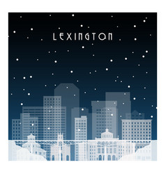 Winter Night In Lexington Night City In Flat