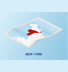 Folded Paper Map New York With Neighboring