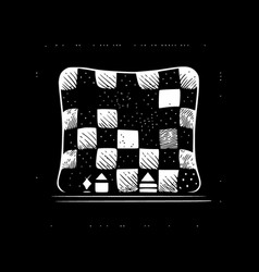 Quilt - Black And White Isolated Icon