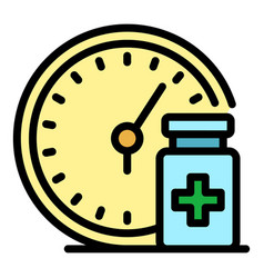 Time Of Medical Pills Icon Color Outline