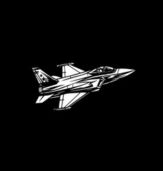 Fighter Jet - Black And White