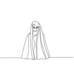 Niqab Woman Islam One Line