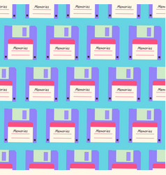 90s Seamless Pattern With Floppy Disk