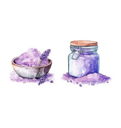 Sea Salt With Lavender Clipart Isolated