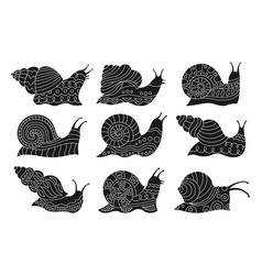 Snail Child Doodle Engraving Set Spiral Snails