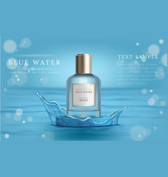 Water Splash Perfume Cosmetic Product Advertising