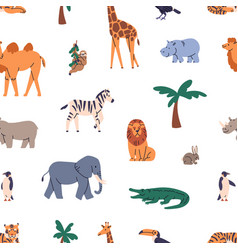 Wild Animals Pattern Seamless Background